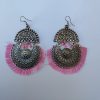 Pendientes flecos rosas
