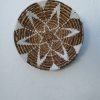 Plato fibra natural bordado flor